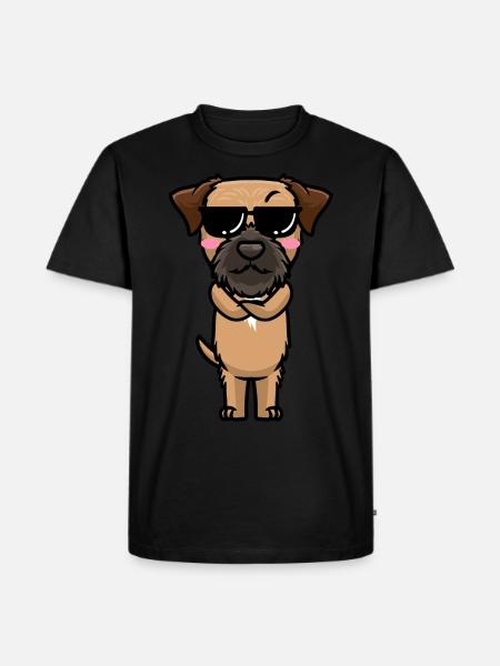 Border Terrier Dog - Men's Premium Organic T-Shirt - black