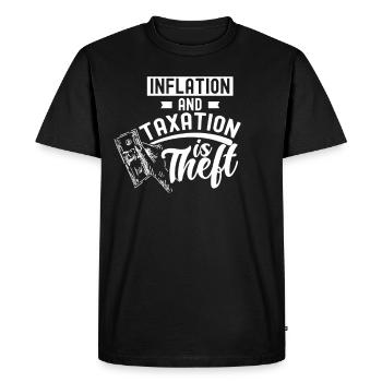 Inflation and taxes are robbed humor stagflation - Men's Premium Organic T-Shirt - black - Front - Nico (187cm)