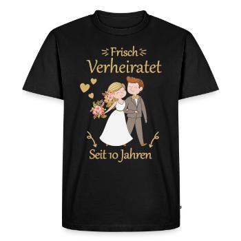 10 Jahre Verheiratet Rosenhochzeit Geschenk - Männer Premium Bio T-Shirt - Schwarz - Vorne - Nico (187cm)