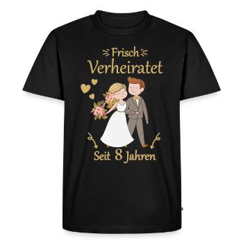 8 Jahre Verheiratet Blecherne Hochzeit Geschenk - Männer Premium Bio T-Shirt - Schwarz - Vorne - Nico (187cm)