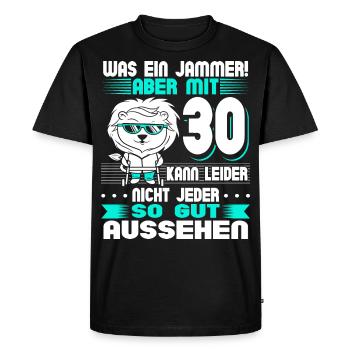 30 Geburtstag Mann - Männer Premium Bio T-Shirt - Schwarz - Vorne - Nico (187cm)