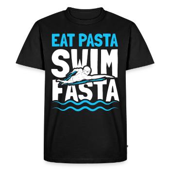 Eat Pasta Swim Fasta Funny Pasta Swimmer - Men's Premium Organic T-Shirt - black - Front - Nico (187cm)