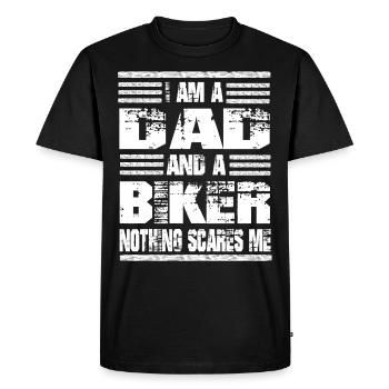 Je suis un père et un motard Rien ne me fait peur - T-shirt Premium bio Homme - noir - Devant - Nico (187cm)