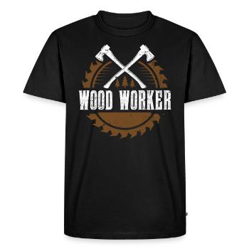 Menuisiers Menuiserie Menuiseries Menuisiers - T-shirt Premium bio Homme - noir - Devant - Nico (187cm)