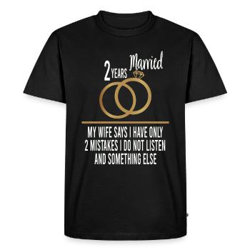 2nd year married only 2 mistakes 2nd wedding anniversary - Men's Premium Organic T-Shirt - black - Front - Nico (187cm)