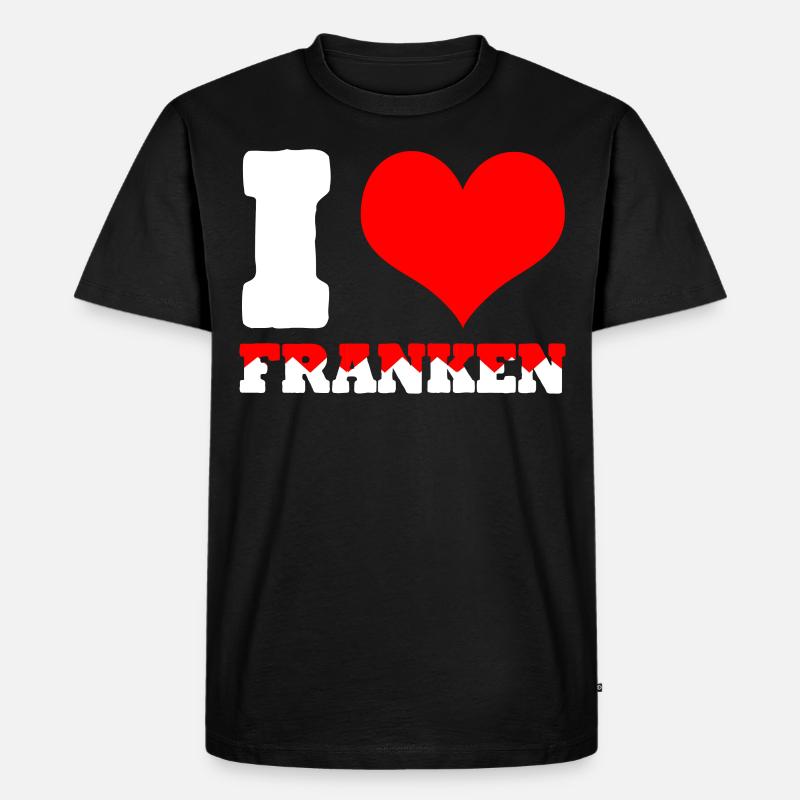 Franke Ich liebe Franken - Männer Premium Bio T-Shirt - Schwarz