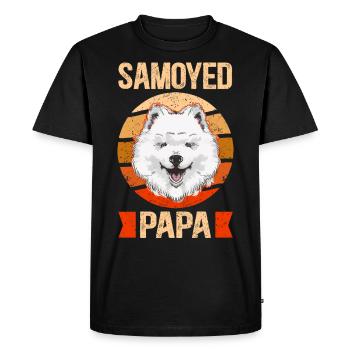 Samoyed Papa Dog Owner Owner Gift - Men's Premium Organic T-Shirt - black - Front - Nico (187cm)