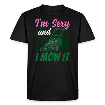 Tonte de pelouse Tondeuse à gazon Herbe - T-shirt Premium bio Homme - noir - Devant - Nico (187cm)