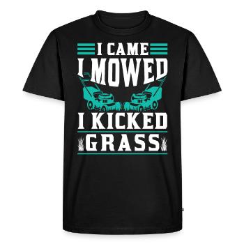 Lawn Mowing Lawn Lawn Mower Grass - Men's Premium Organic T-Shirt - black - Front - Nico (187cm)