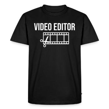 Montage vidéo Montage Filmeditor Film - T-shirt Premium bio Homme - noir - Devant - Nico (187cm)