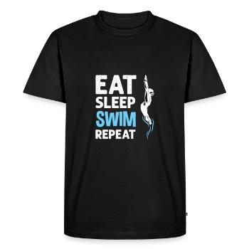 Swim Team Design For Swimmer Eat Sleep - Men's Premium Organic T-Shirt - black - Front - Nico (187cm)