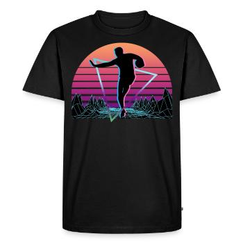 Joueur de rugby Vaporwave Esthétique Rétro - T-shirt Premium bio Homme - noir - Devant - Nico (187cm)