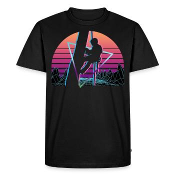 Arboriste Vaporwave Esthétique Rétro - T-shirt Premium bio Homme - noir - Devant - Nico (187cm)