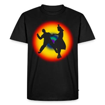 Boogie Woogie RetroTänzer Swing - Men's Premium Organic T-Shirt - black - Front - Nico (187cm)