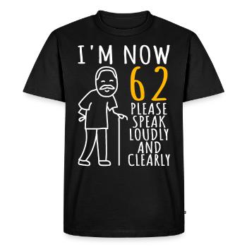 62ème anniversaire Homme 62ème J’ai maintenant 62 ans - T-shirt Premium bio Homme - noir - Devant - Nico (187cm)