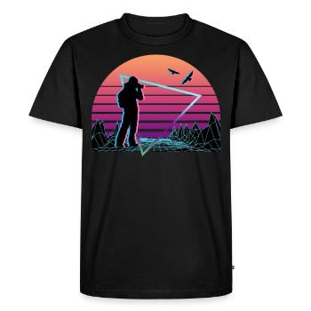 Birdwatcher Birdwatching Vaporwave Aesthetic - Men's Premium Organic T-Shirt - black - Front - Nico (187cm)