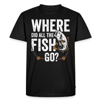 Where have all the fish gone? Fishing Fishermen - Men's Premium Organic T-Shirt - black - Front - Nico (187cm)
