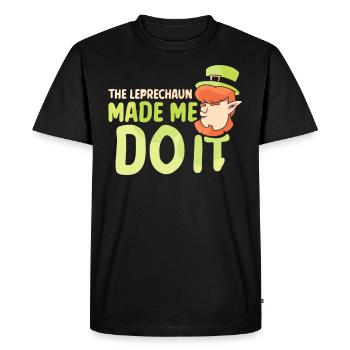 The Leprechaun forced me to leprechaun Irishman - Men's Premium Organic T-Shirt - black - Front - Nico (187cm)