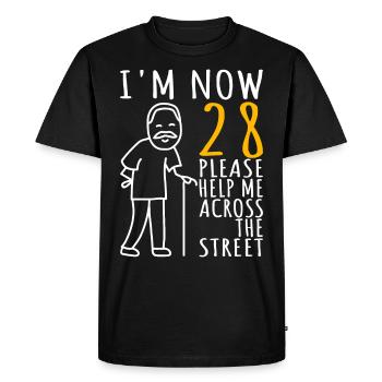 28th birthday man 28th I am now 28 years old - Men's Premium Organic T-Shirt - black - Front - Nico (187cm)