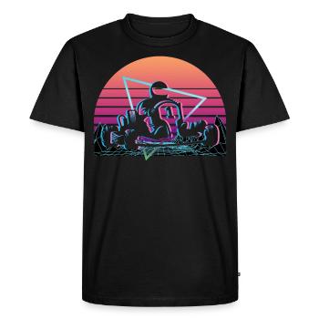 Go Kart Racing Vaporwave Esthétique Rétro - T-shirt Premium bio Homme - noir - Devant - Nico (187cm)