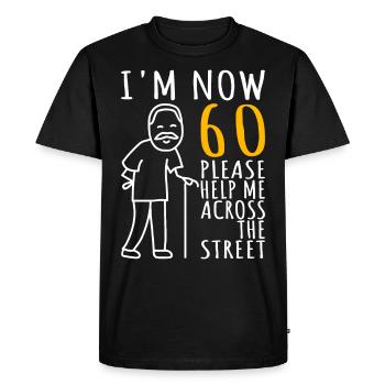 60-årsdag mann 60. Jeg er 60 år nå - Premium økologisk T-skjorte for menn - svart - Foran - Nico (187cm)