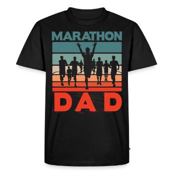 Marathon Papa - T-shirt Premium bio Homme - noir - Devant - Nico (187cm)