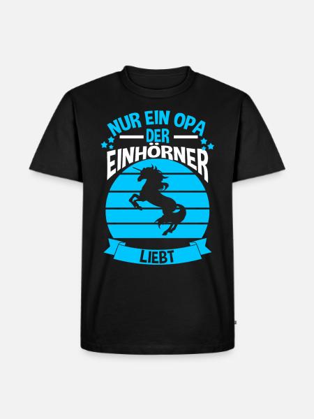 Einhorn Opa - Männer Premium Bio T-Shirt - Schwarz