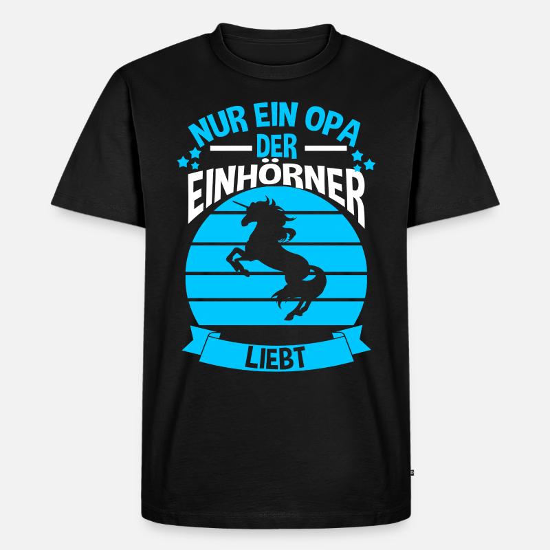 Einhorn Opa - Männer Premium Bio T-Shirt - Schwarz