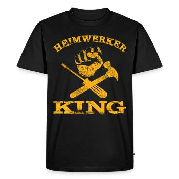 Papa DIY King - Hommes Fête des Pères Grand-père & Papa - T-shirt Premium bio Homme - noir - Devant - Nico (187cm)