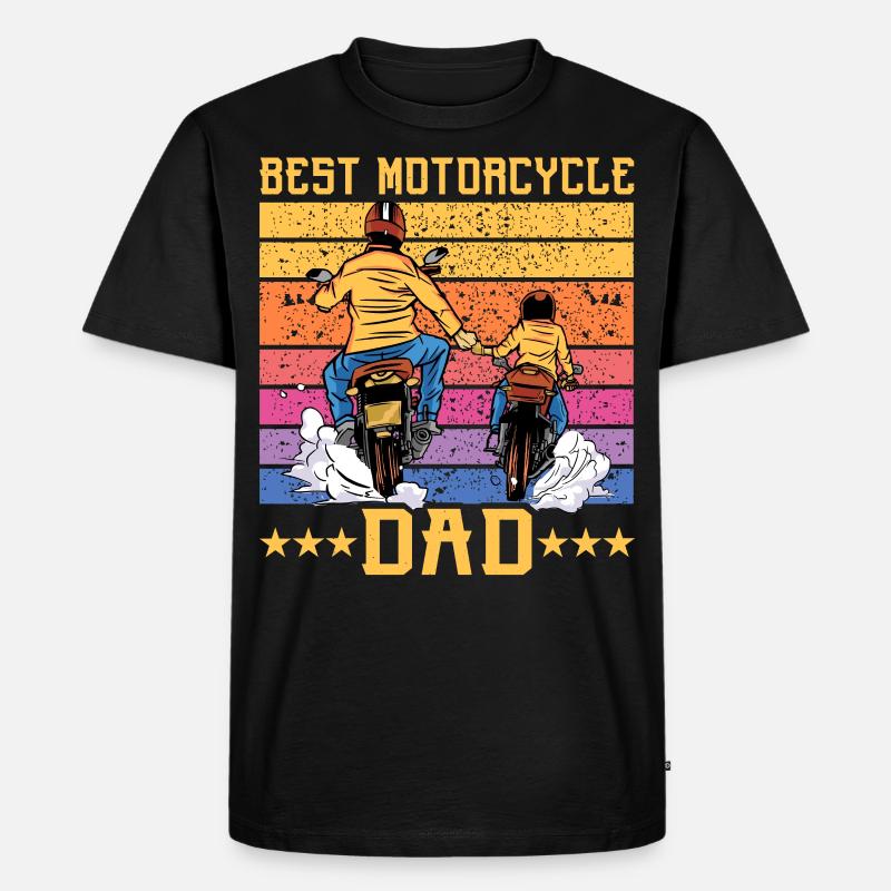 Best Motorcycle Dad - Männer Premium Bio T-Shirt - Schwarz