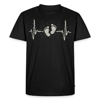 Soins des pieds Podiatre Heartbeat Pied - T-shirt Premium bio Homme - noir - Devant - Nico (187cm)