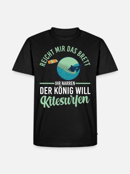 Kitesurfen - Männer Premium Bio T-Shirt - Schwarz