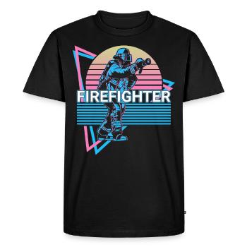 Cadeau rétro pompier - T-shirt Premium bio Homme - noir - Devant - Nico (187cm)