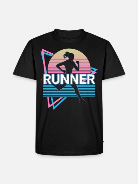 Runners Run Retro Gift - Men's Premium Organic T-Shirt - black