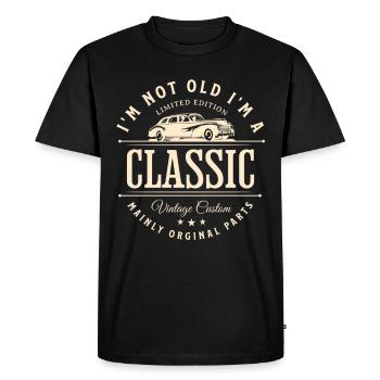 Je ne suis pas vieux - Je suis un classique - T-shirt Premium bio Homme - noir - Devant - Nico (187cm)