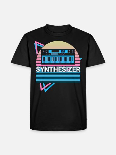 Synthesizer Retro Gift - Men's Premium Organic T-Shirt - black