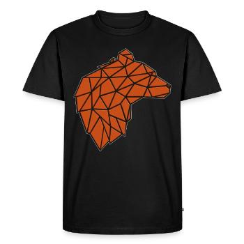 OURS POLYGONE OURS BRUN OURS ART LINÉAIRE GRAPHIQUE - T-shirt Premium bio Homme - noir - Devant - Nico (187cm)