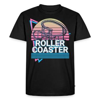 Roller Coaster Retro Gift - Men's Premium Organic T-Shirt - black - Front - Nico (187cm)