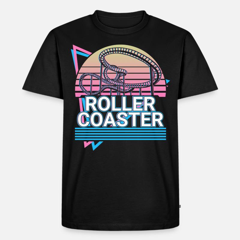 Roller Coaster Retro Cadeau - T-shirt Premium bio Homme - noir