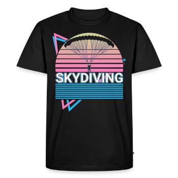 Parachutisme Parachutiste Retro Gesche - T-shirt Premium bio Homme - noir - Devant - Nico (187cm)