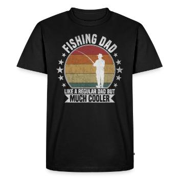Papa pêcheur - T-shirt Premium bio Homme - noir - Devant - Nico (187cm)