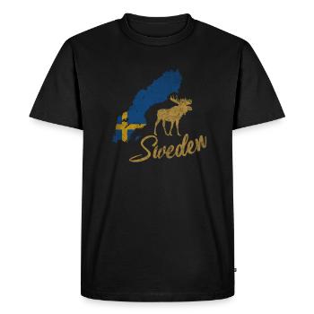 Suède Schweden - T-shirt Premium bio Homme - noir - Devant - Nico (187cm)