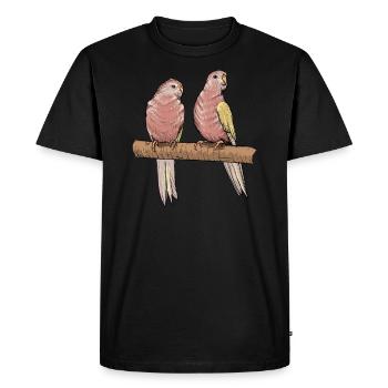 Bourke Perruche I Perruche à ventre rose Motif pour oiseau - T-shirt Premium bio Homme - noir - Devant - Nico (187cm)