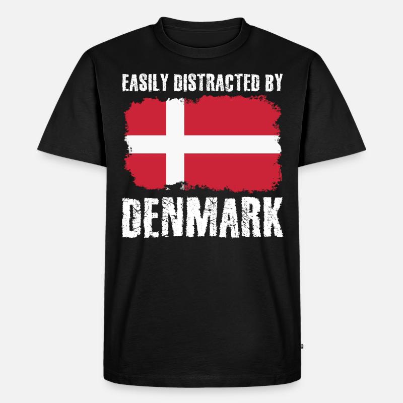 Danemark Drapeau Danois Danemark - T-shirt Premium bio Homme - noir