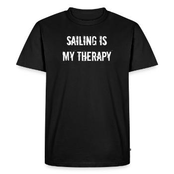 Sailing - sailing is my therapy - Men's Premium Organic T-Shirt - black - Front - Nico (187cm)