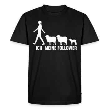 Me and my followers Farmer Sheep Sheep - Men's Premium Organic T-Shirt - black - Front - Nico (187cm)