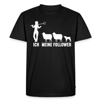 Me and my followers Farmer Sheep Sheep - Men's Premium Organic T-Shirt - black - Front - Nico (187cm)