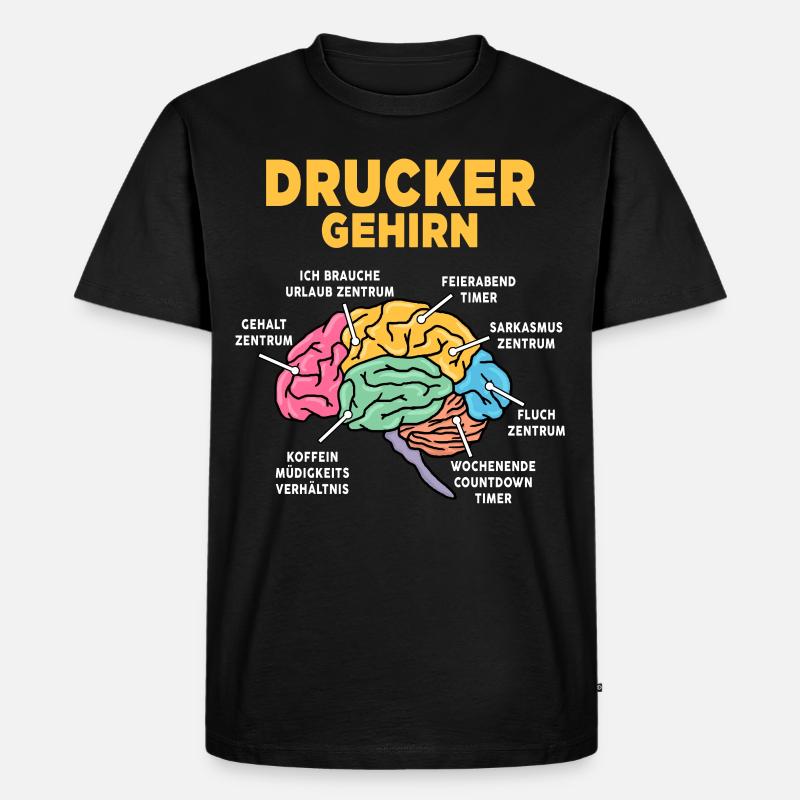 Drucker - Männer Premium Bio T-Shirt - Schwarz