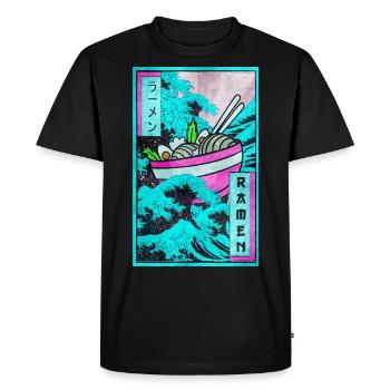Ramen Kanagawa Wave Vaporwave Aesthetic Taste - Men's Premium Organic T-Shirt - black - Front - Nico (187cm)