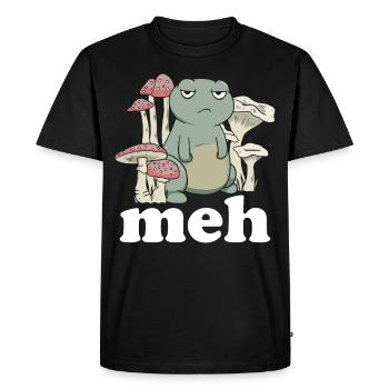 Funny Frog Meh Gift - Men's Premium Organic T-Shirt - black - Front - Nico (187cm)